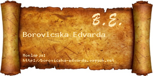 Borovicska Edvarda névjegykártya
